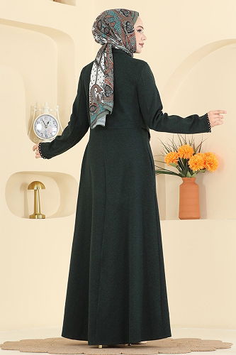 moda selvim Abaya 2771SL432 Emerald - Thumbnail