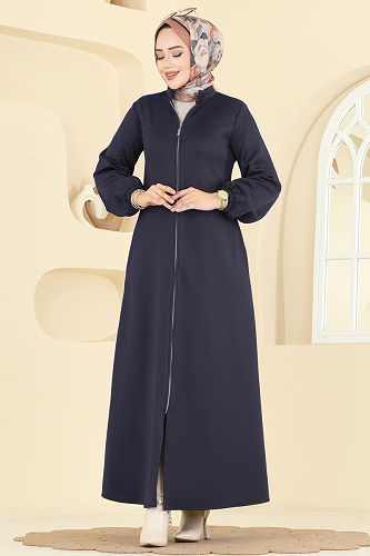 moda selvim Abaya 2779SL432 Navy Blue - Thumbnail