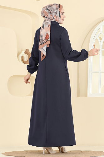 moda selvim عباءة كحلي 2779SL432 - Thumbnail