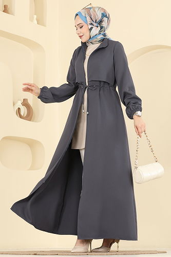 moda selvim Abaya 2783SL432 Anthracite - Thumbnail
