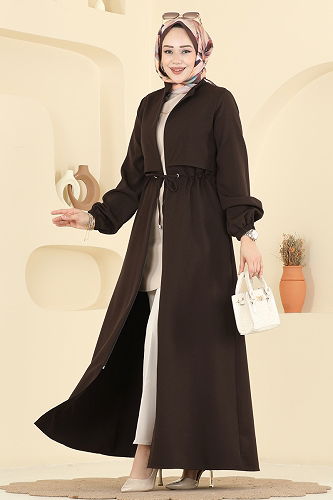 moda selvim Abaya 2783SL432 Bitter Brown - Thumbnail