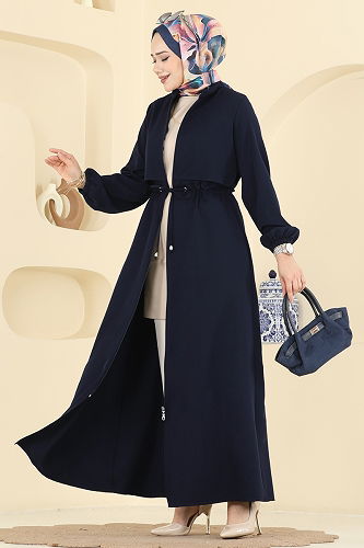 moda selvim Abaya 2783SL432 Navy Blue - Thumbnail