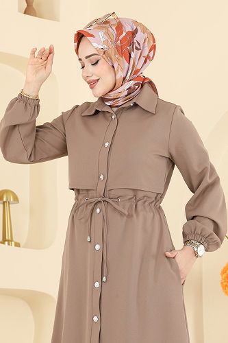 moda selvim Abaya 2784SL432 Dark Vision - Thumbnail