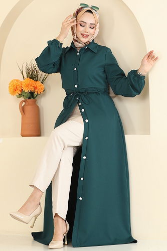 moda selvim Abaya 2784SL432 Petroleum - Thumbnail