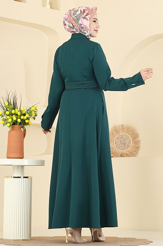 moda selvim عباءة بترولي 2786SL432 - Thumbnail