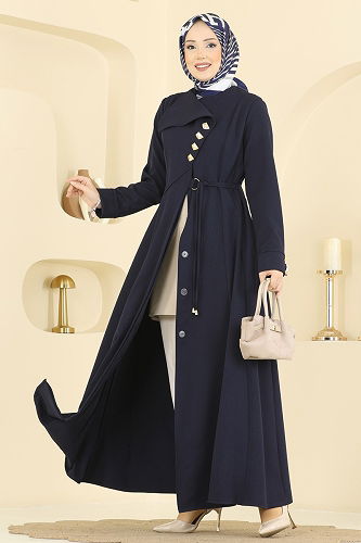 moda selvim Abaya 2791SL432 Navy Blue - Thumbnail