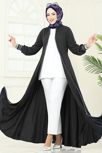 moda selvim Abaya 2793SL432 Anthracite - Thumbnail