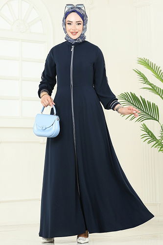 moda selvim Abaya 2793SL432 Navy Blue - Thumbnail