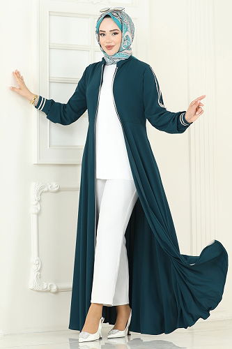 moda selvim Abaya 2793SL432 Petroleum - Thumbnail