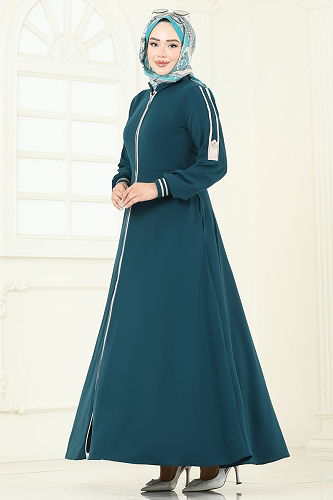 moda selvim Abaya 2793SL432 Petroleum - Thumbnail