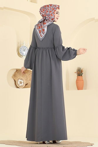 moda selvim Abaya 2796SL432 Anthracite - Thumbnail