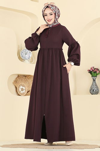 moda selvim Abaya 2796SL432 Dark Damson - Thumbnail