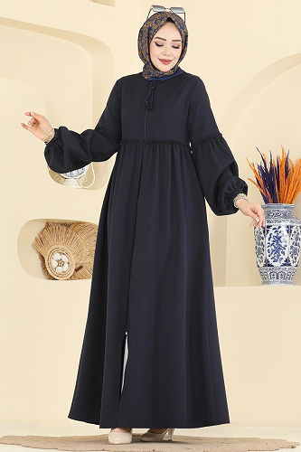 moda selvim Abaya 2796SL432 Navy Blue - Thumbnail