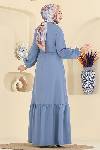 moda selvim Abaya 2797SL432 Blue - Thumbnail