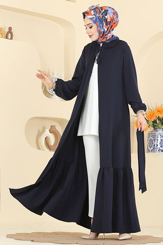 moda selvim عباءة كحلي 2797SL432 - Thumbnail