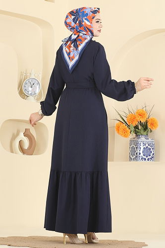 moda selvim عباءة كحلي 2797SL432 - Thumbnail