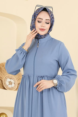 moda selvim Abaya 2798SL432 Blue - Thumbnail