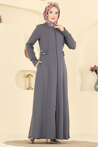 moda selvim Abaya 2803SL432 Anthracite - Thumbnail