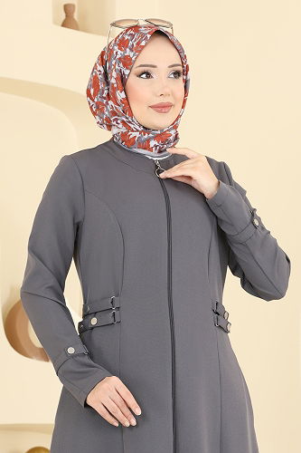 moda selvim Abaya 2803SL432 Anthracite - Thumbnail
