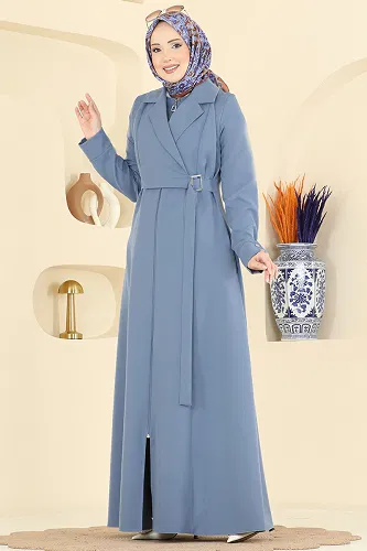 moda selvim Abaya 2813SL432 Blue - Thumbnail