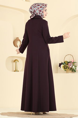 moda selvim Abaya 2814SL432 Dark Damson - Thumbnail