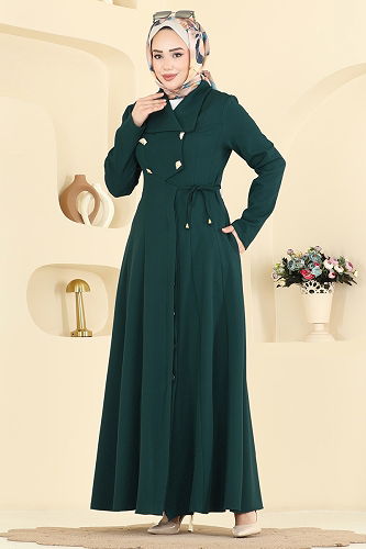 moda selvim Abaya 2814SL432 Petroleum - Thumbnail