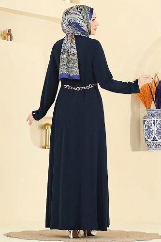 moda selvim عباءة كحلي 2832SL432 - Thumbnail