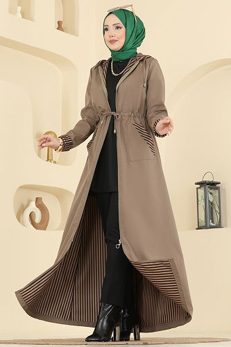 moda selvim Abaya 2836ASMK1074 Dark Vision - Thumbnail