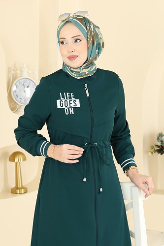 moda selvim Abaya 2843SLK540 Petroleum - Thumbnail