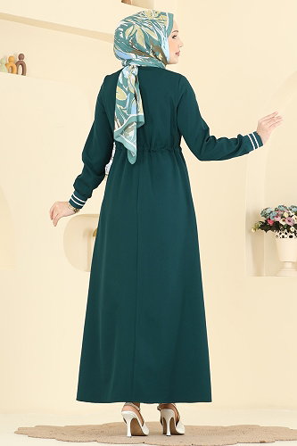 moda selvim عباءة بترولي 2843SLK540 - Thumbnail