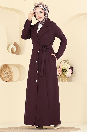 moda selvim Abaya 2846SLK540 Light Damson - Thumbnail