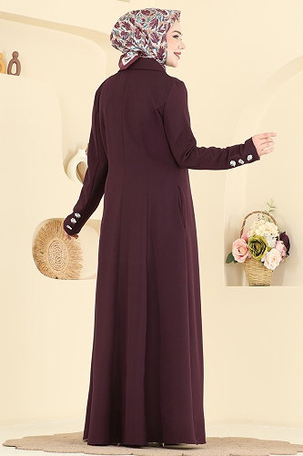 moda selvim عباءة توتي فاتح 2846SLK540 - Thumbnail