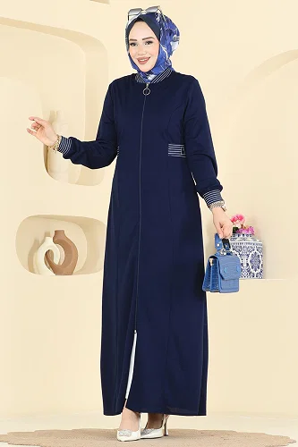 moda selvim Abaya 2854SL432 Navy Blue - Thumbnail