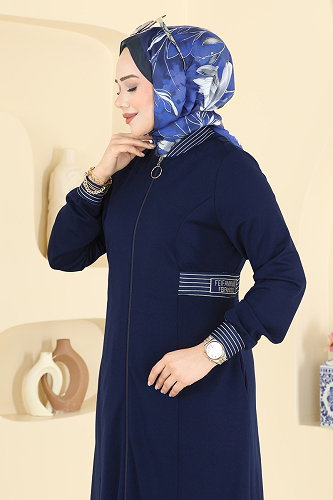 moda selvim عباءة كحلي 2854SL432 - Thumbnail