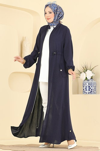 moda selvim Abaya 2952SL432 Navy Blue - Thumbnail