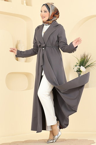 moda selvim Abaya 2959SL432 Anthracite - Thumbnail