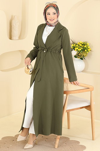 moda selvim Abaya 2959SL432 Khaki - Thumbnail