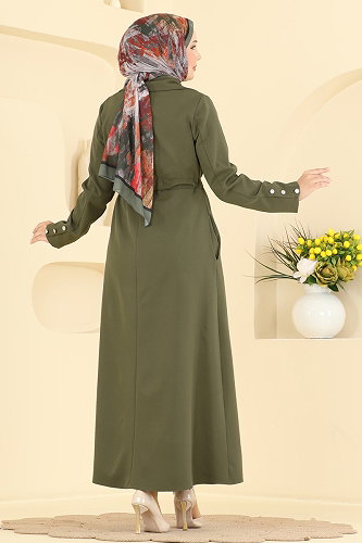 moda selvim Abaya 2959SL432 Khaki - Thumbnail