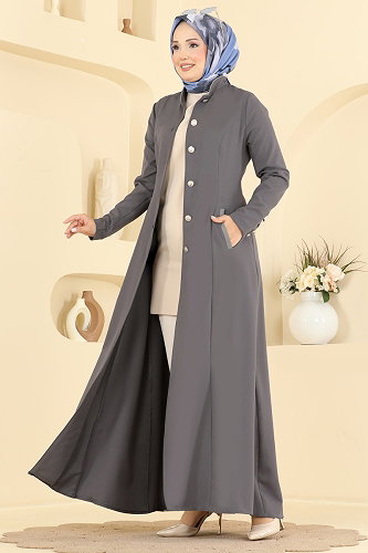 moda selvim Abaya 2960SL432 Anthracite - Thumbnail