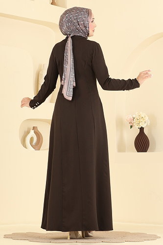moda selvim Abaya 2960SL432 Bitter Brown - Thumbnail