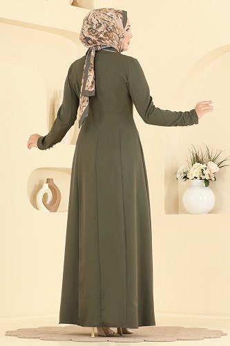 moda selvim Abaya 2960SL432 Khaki - Thumbnail