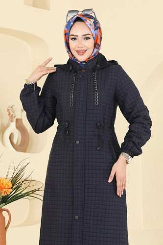 moda selvim Abaya 3006DFL152 Navy Blue - Thumbnail
