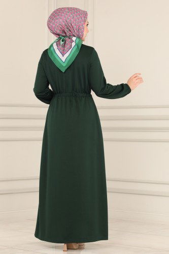 moda selvim Abaya 3007MRT754 Emerald - Thumbnail