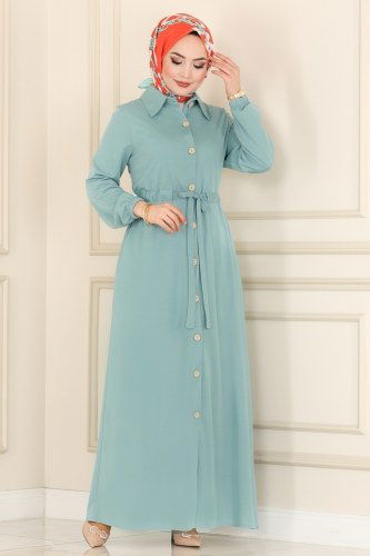 moda selvim Abaya 3007MRT754 Mint - Thumbnail