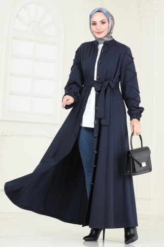 moda selvim Abaya 303DVL817 Navy Blue - Thumbnail