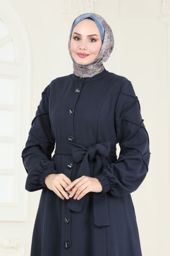 moda selvim Abaya 303DVL817 Navy Blue - Thumbnail