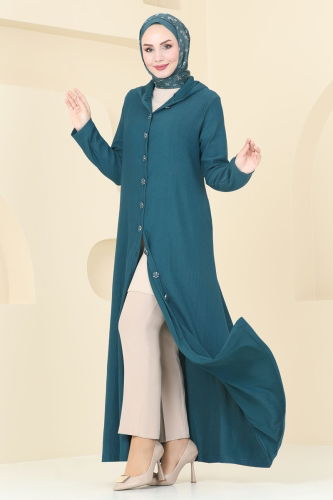 moda selvim Abaya 3060HBS856 Petroleum - Thumbnail