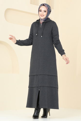 Abaya 308DVL817 Anthracite Moda Selvim