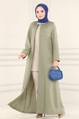 moda selvim Abaya 3104PD194 Mint - Thumbnail