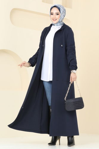 moda selvim Abaya 310DVL817 Navy Blue - Thumbnail